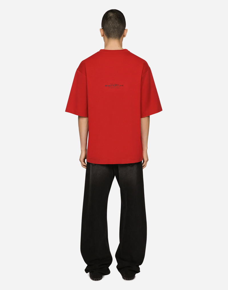 Oversize wide-leg washed jeans with DGVIB3 print 4