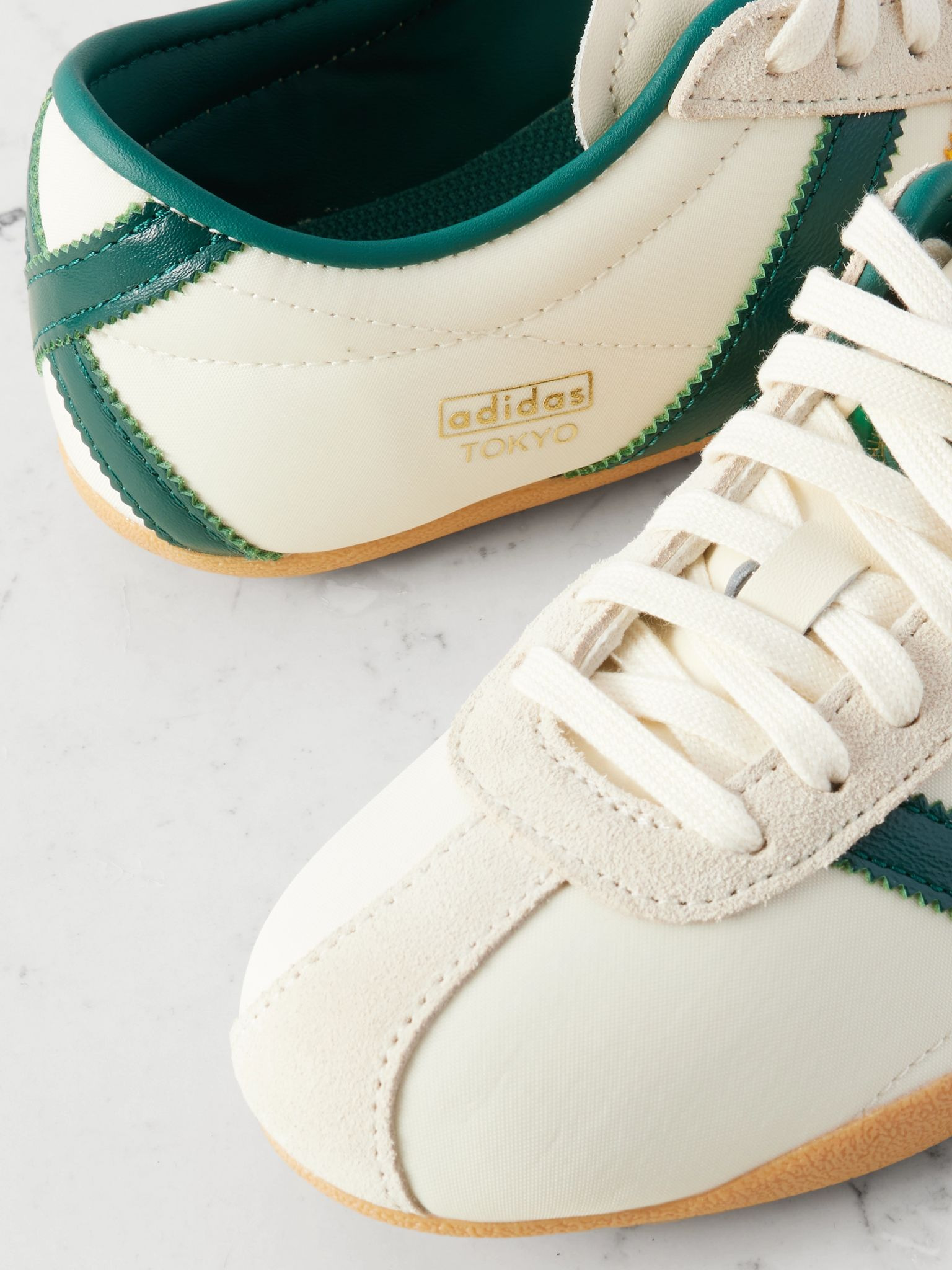 Tokyo suede and leather-trimmed shell sneakers White - 4