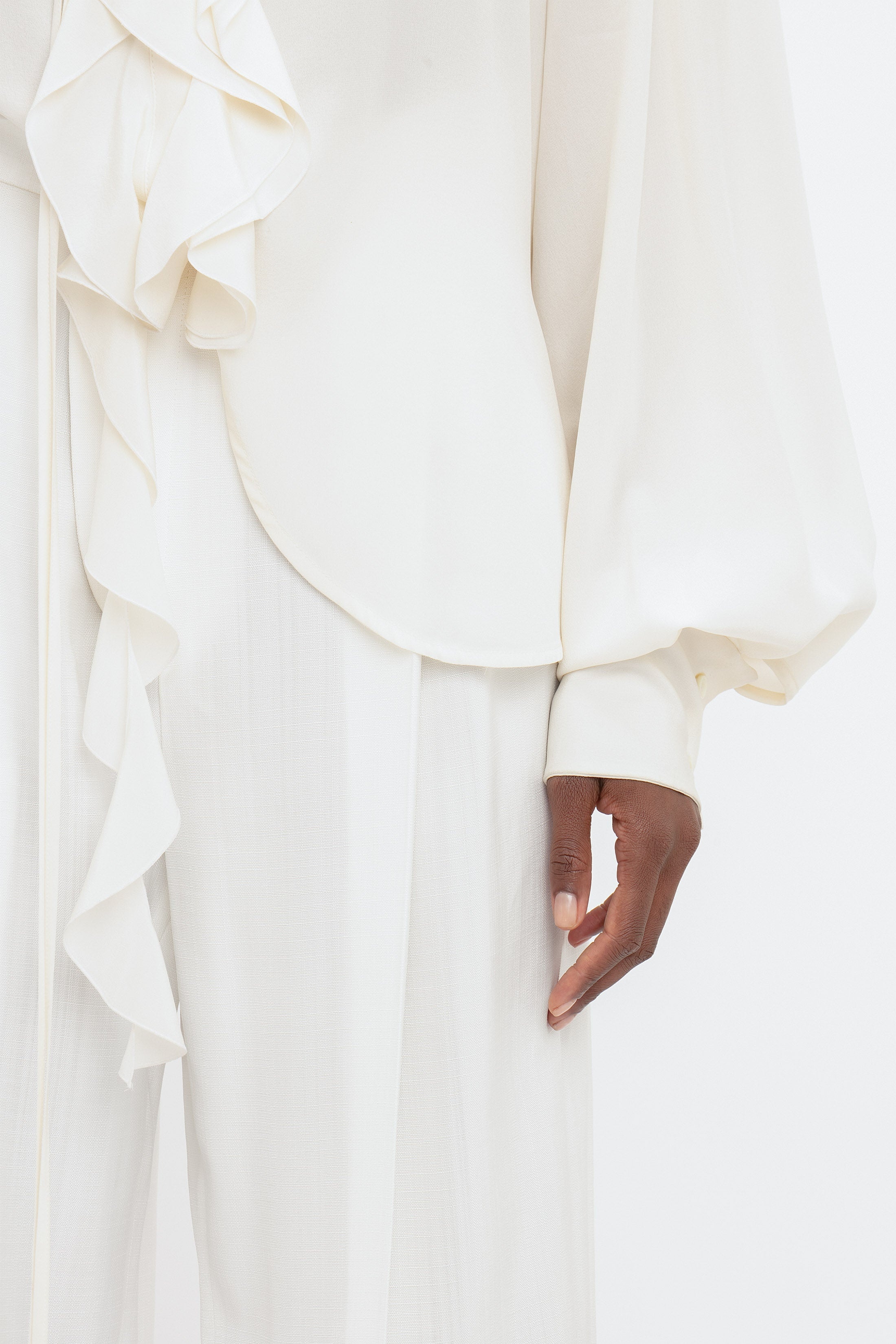 Wide Leg Trouser In White - 5