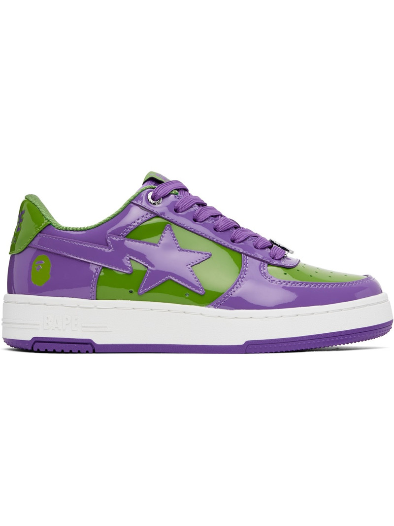 Purple & Green 'BAPE' STA #1 Sneakers - 1