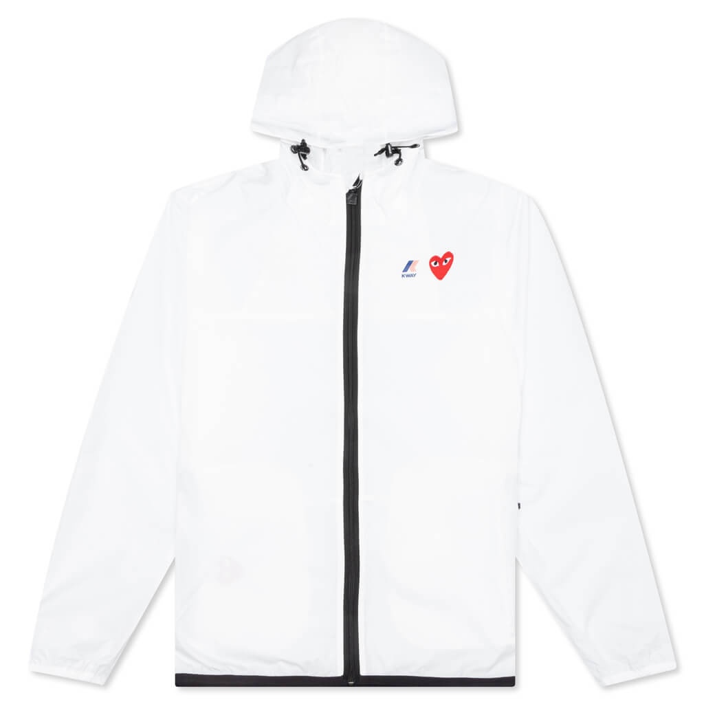 COMME DES GARCONS PLAY X K-WAY LE VRAI ZIP JACKET - WHITE - 1