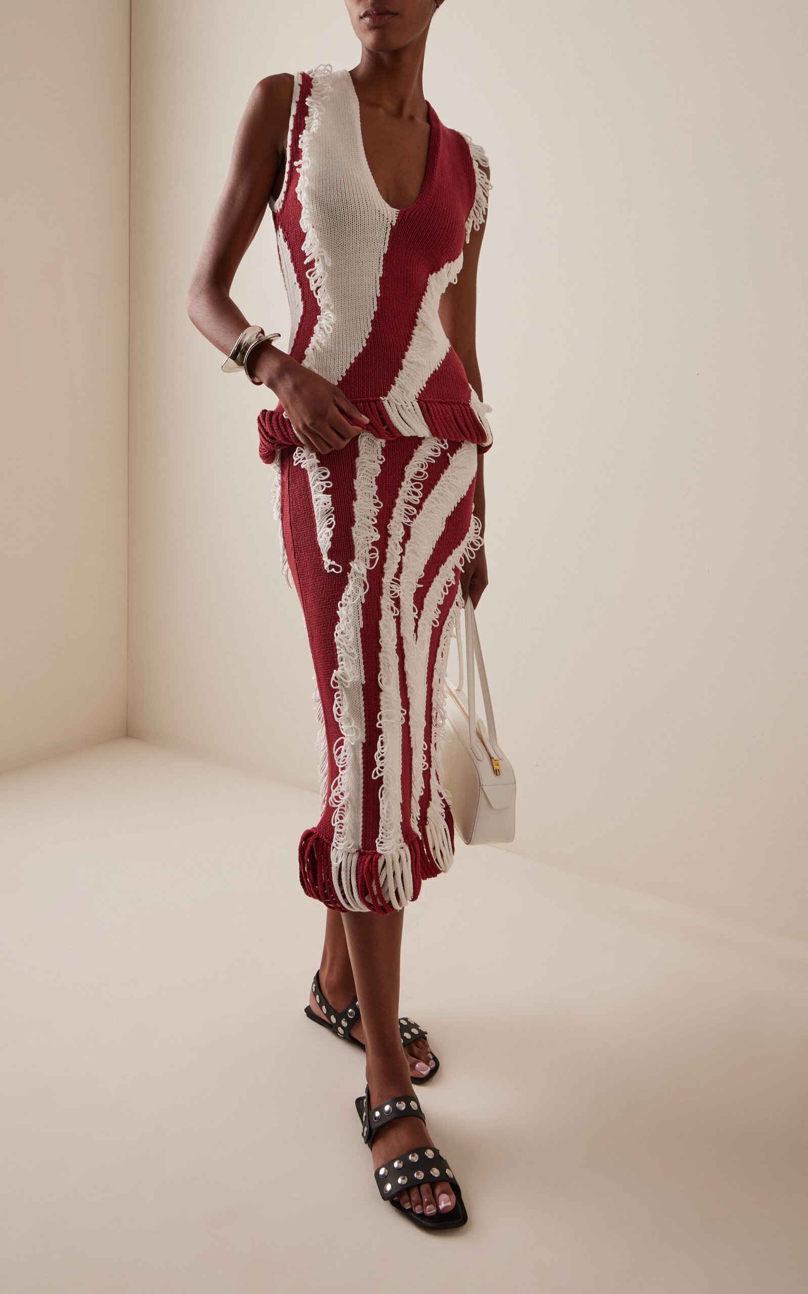 Roaring Intarsia Cotton Skirt red - 2