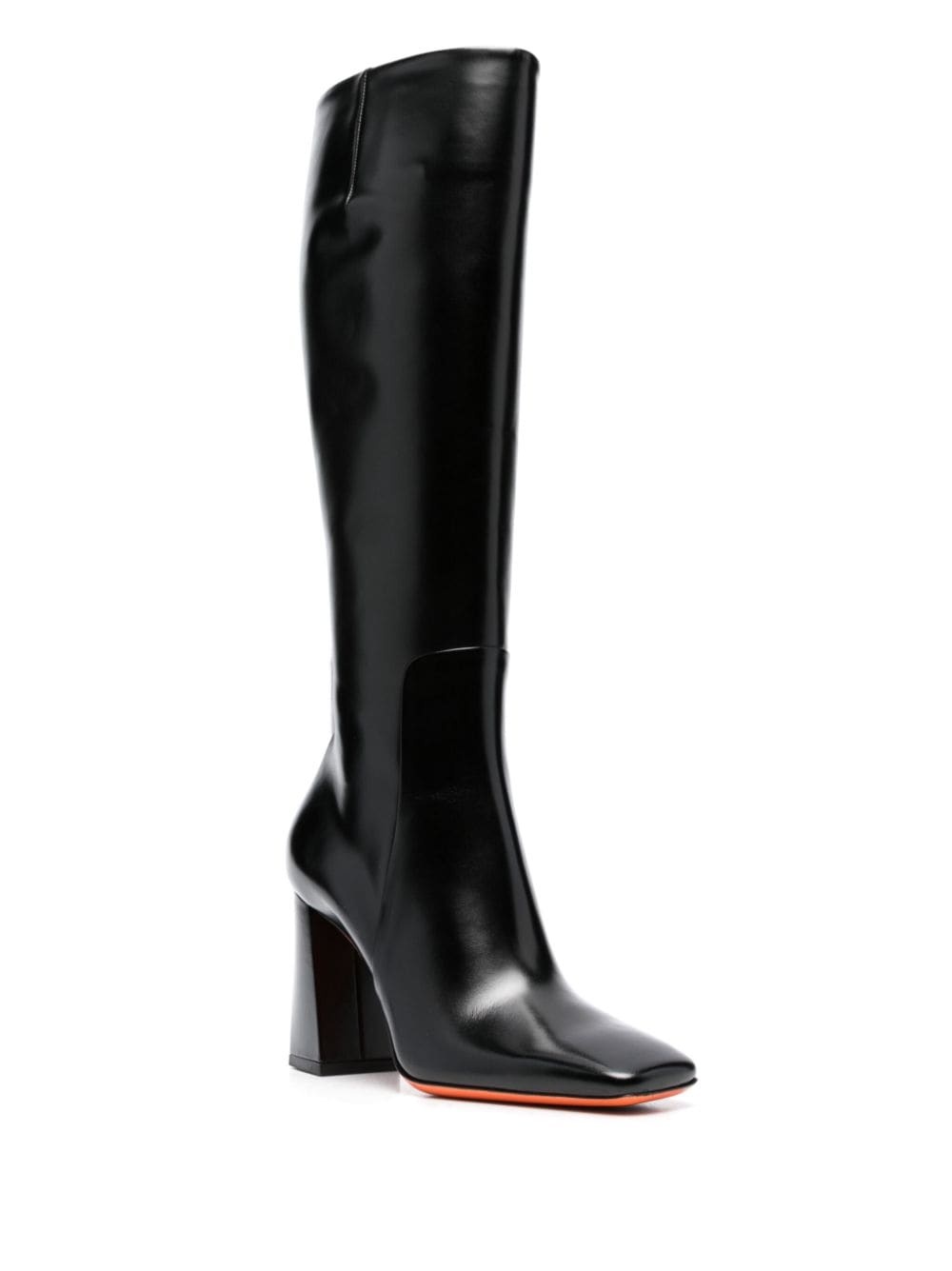 85mm square-toe leather boots - 2