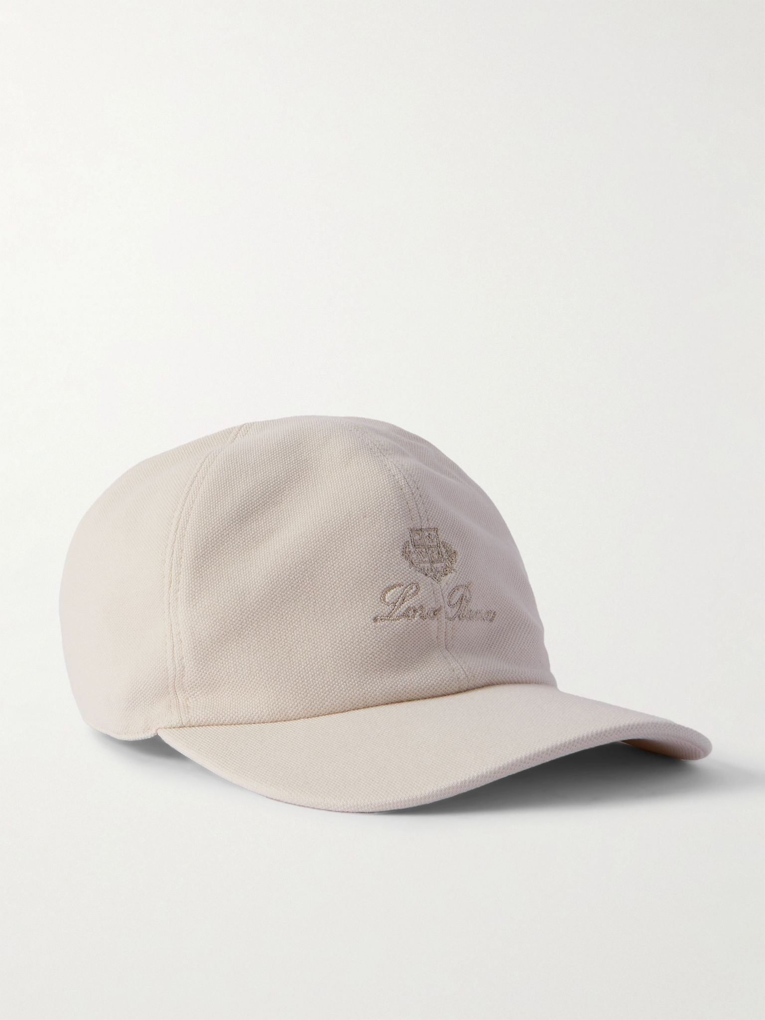 Logo-Embroidered Cotton-Piqué Baseball Cap Beige - 1