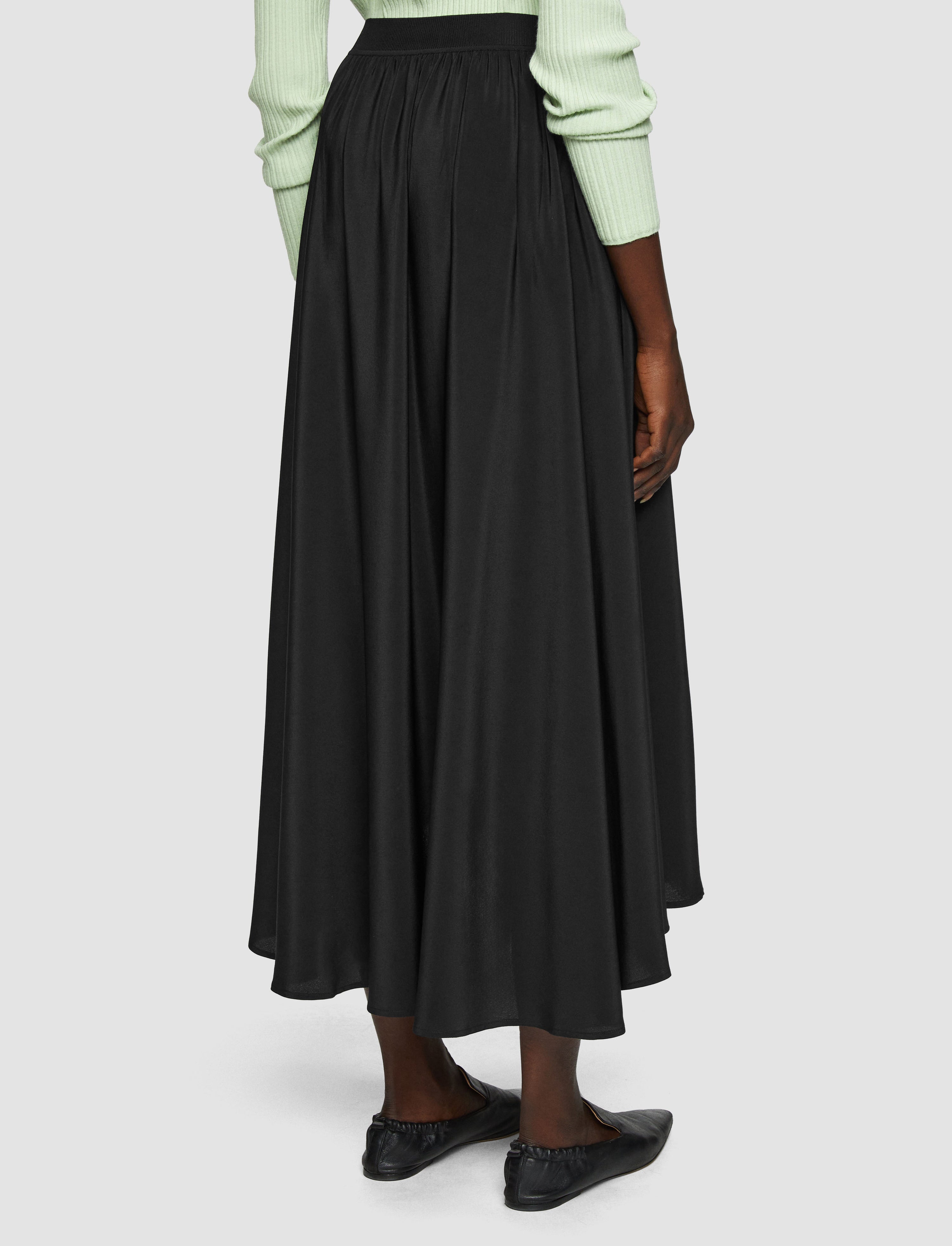 Violet Crepe de Soie Silk Skirt - 3