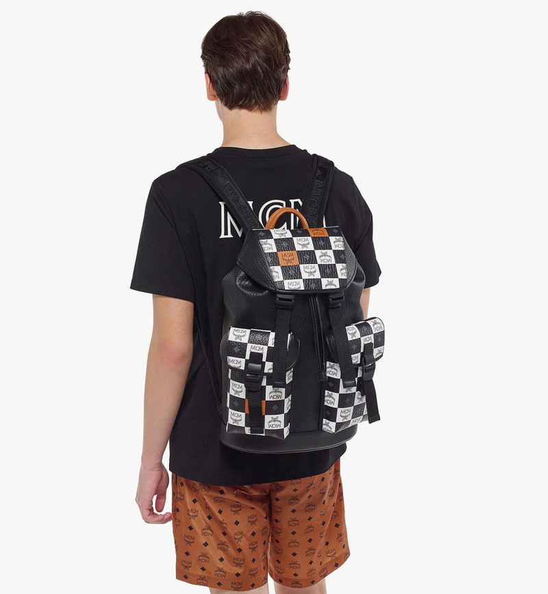 MCM Brandenburg Backpack in Checkerboard Visetos outlook
