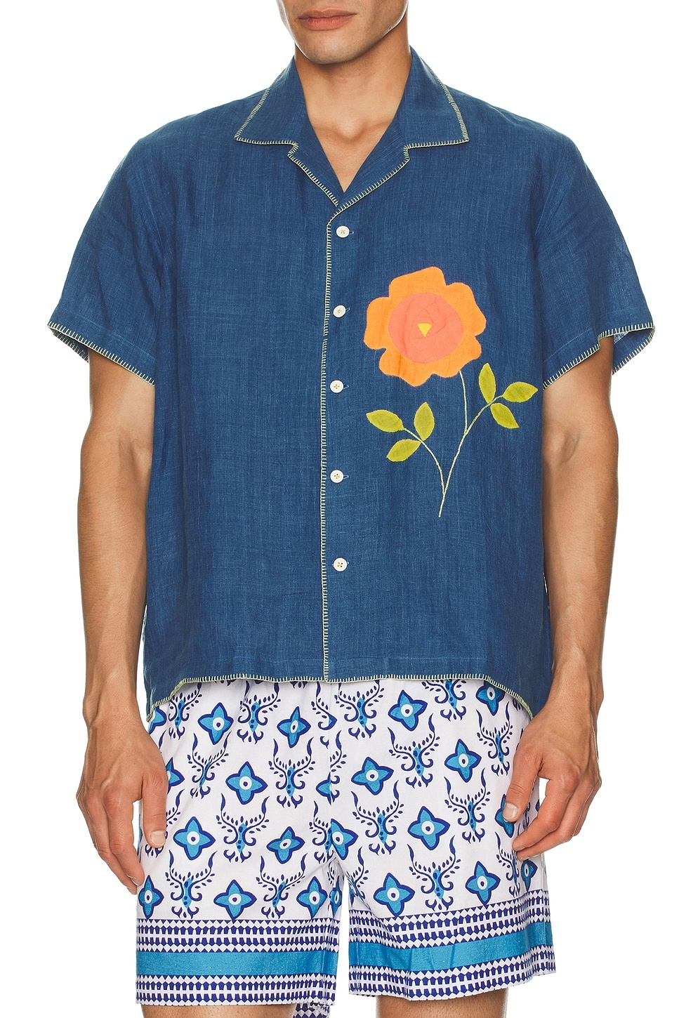 Flower Applique Shirt - 4