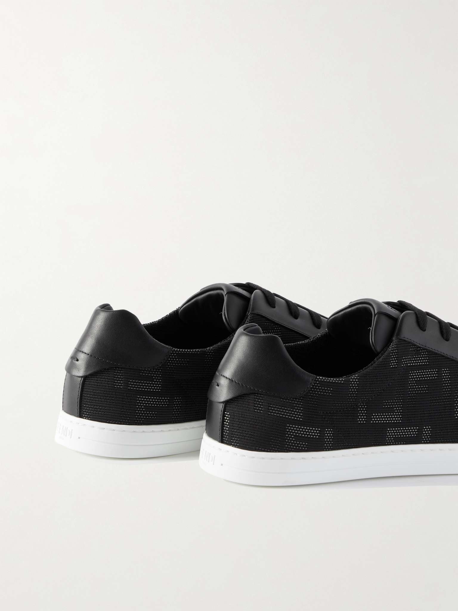 Leather-Trimmed Logo-Jacquard Canvas Sneakers - 5