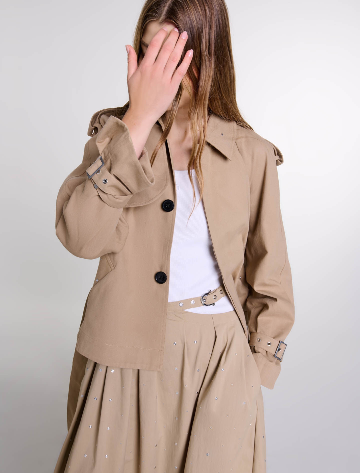 Short studded trench coat - 9