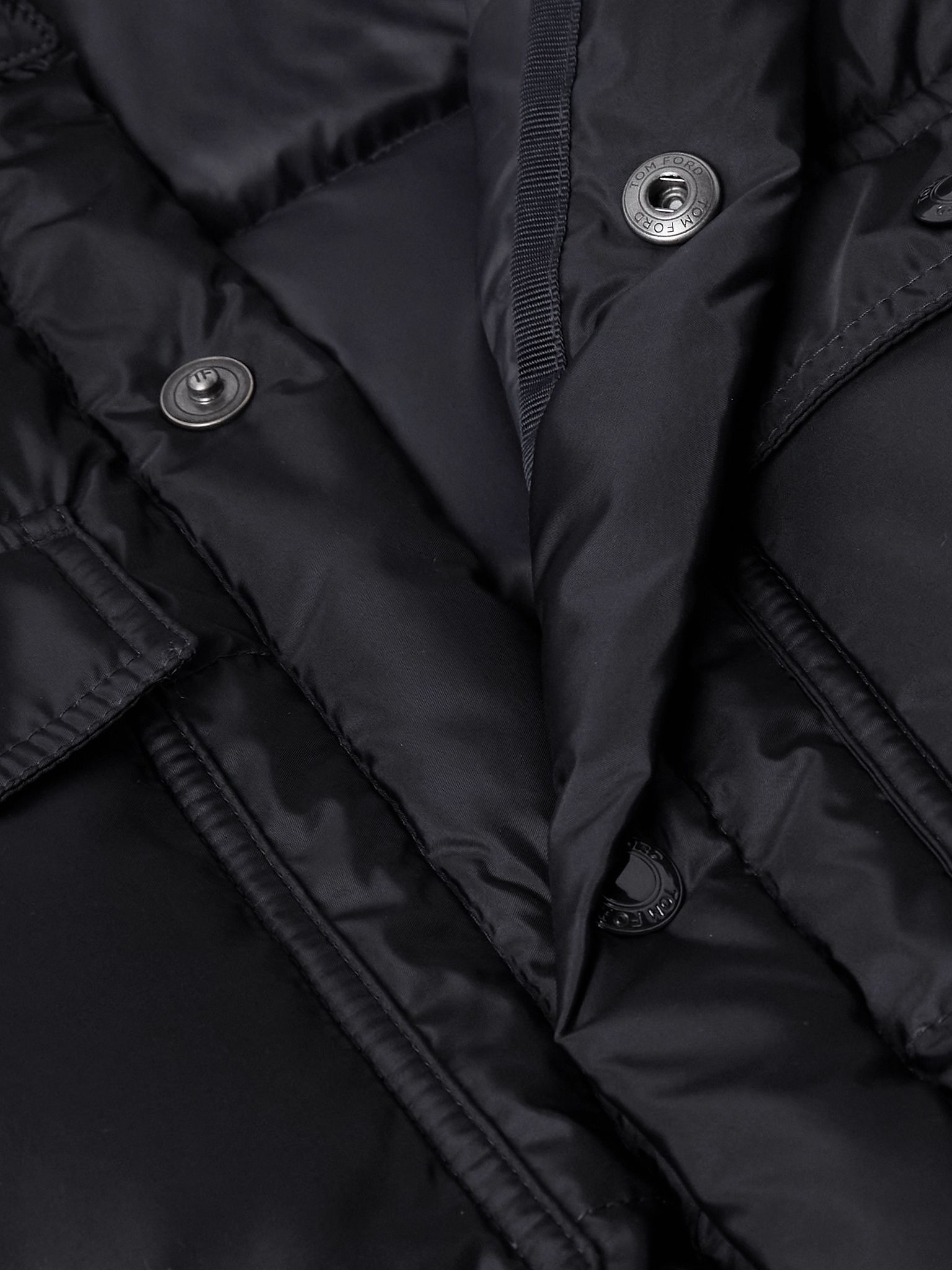 Quilted Shell Down Jacket Black - 4