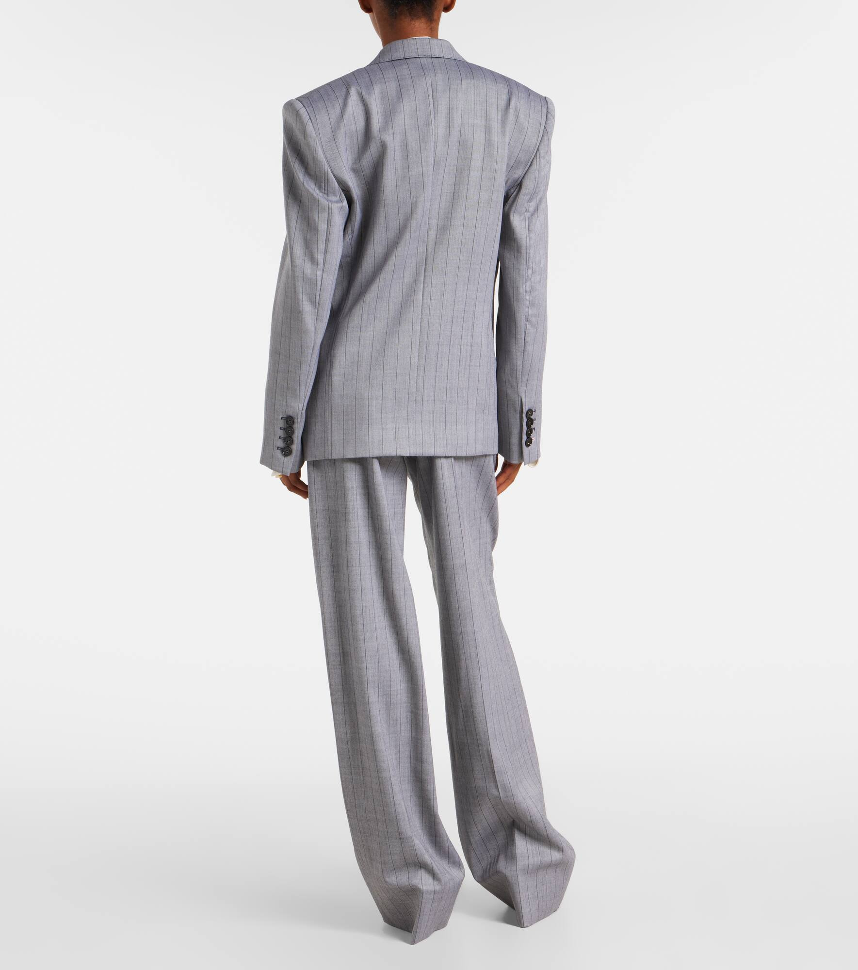 Double-breasted wool blazer - 3