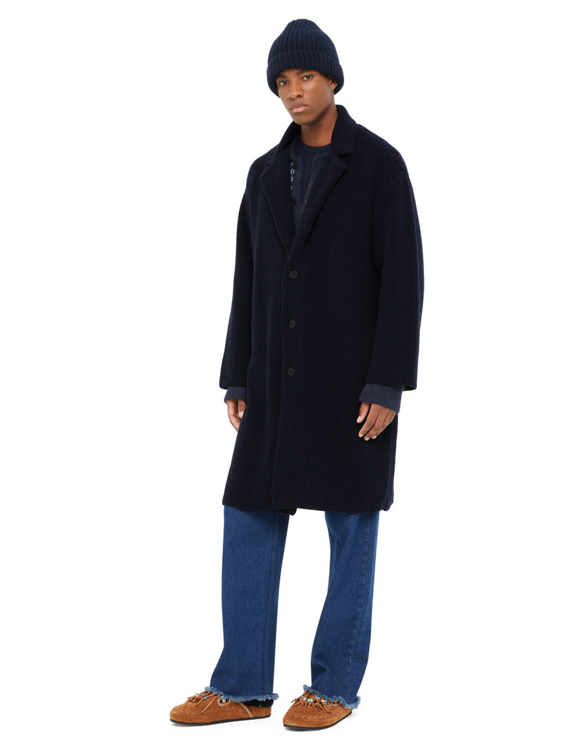 Knitted Ribbed Denim-No-Denim Coat 5