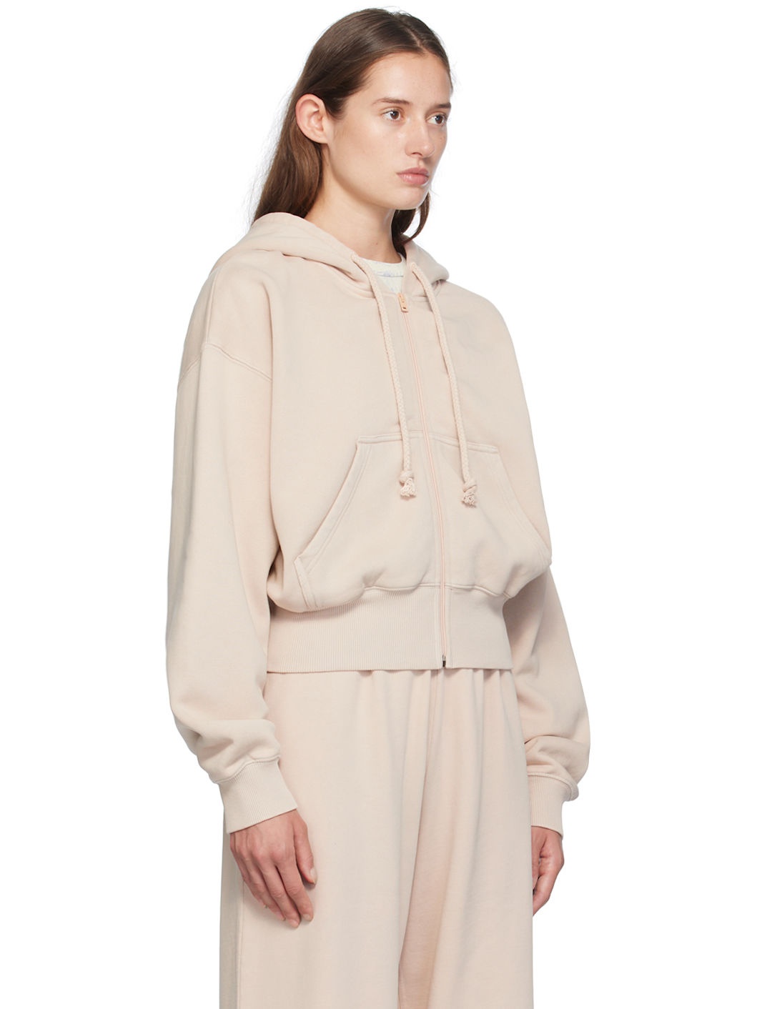 Beige Zip Hoodie - 2
