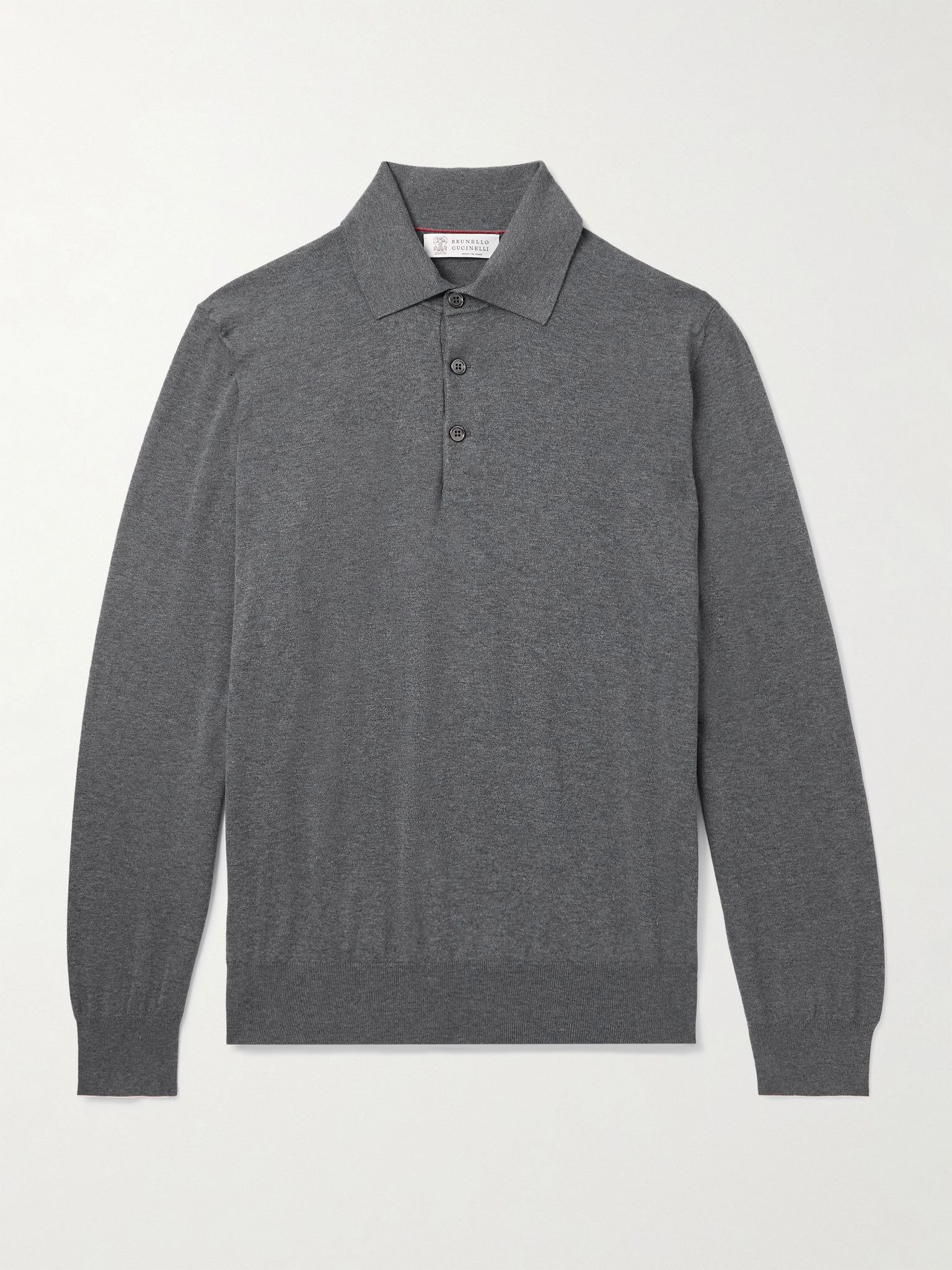 Cotton Polo Shirt Gray - 1