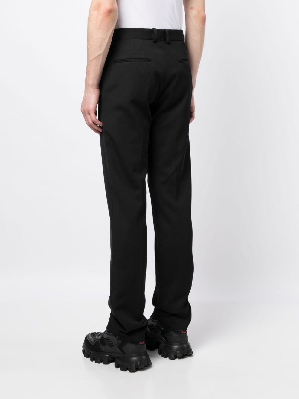 pressed-crease straight-leg trousers - 4
