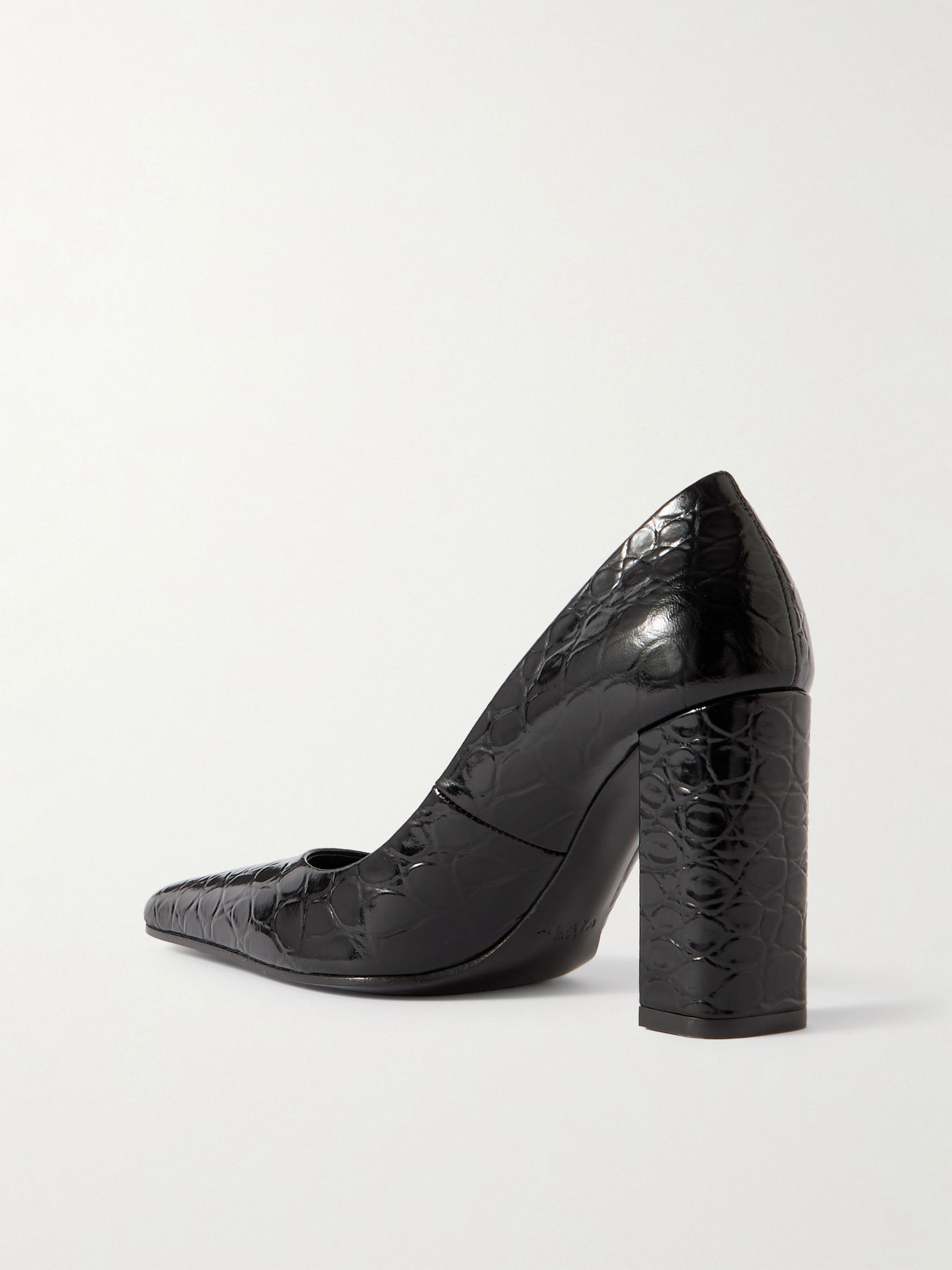 90 croc-effect leather pumps Black - 3