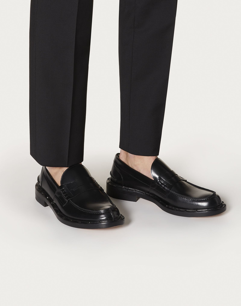 SEMI-GLOSS CALFSKIN STUDDED MOCCASIN 6