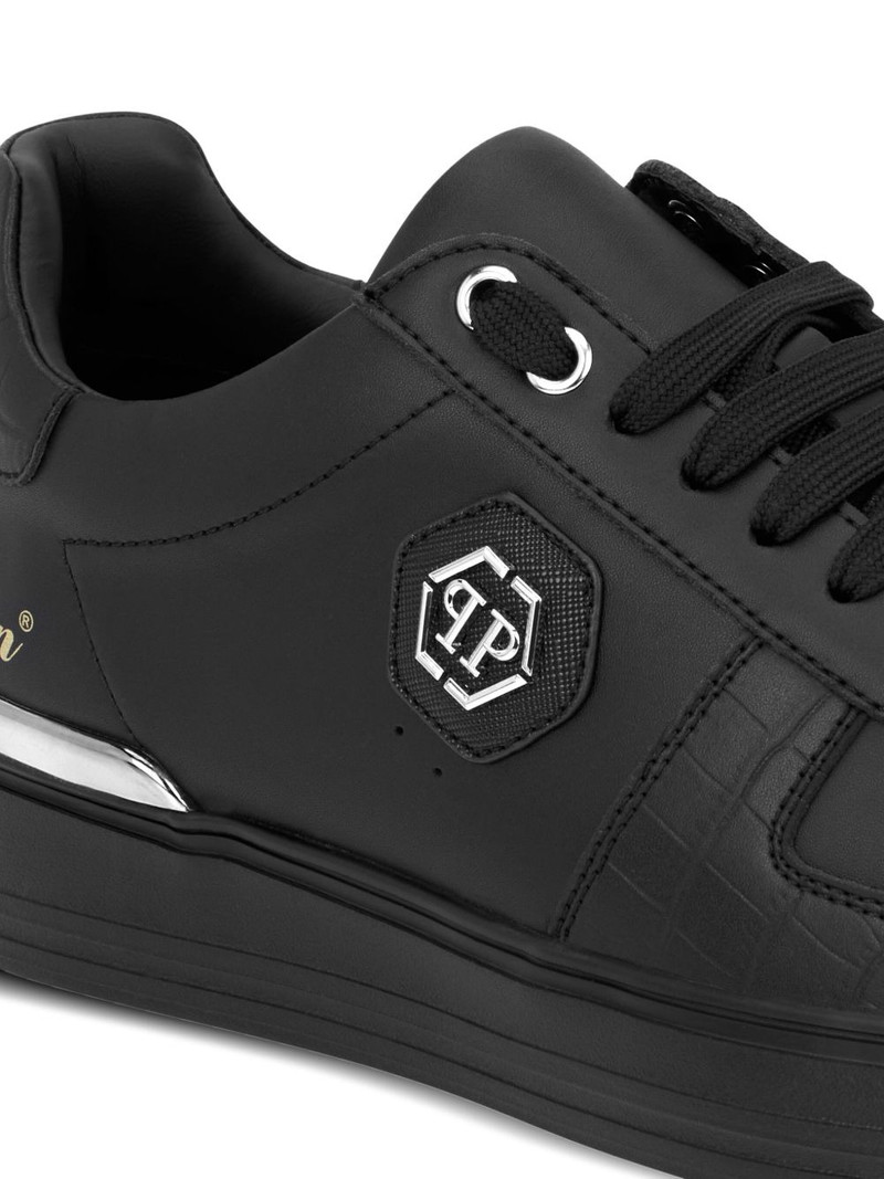 logo plaque leather trainers 4