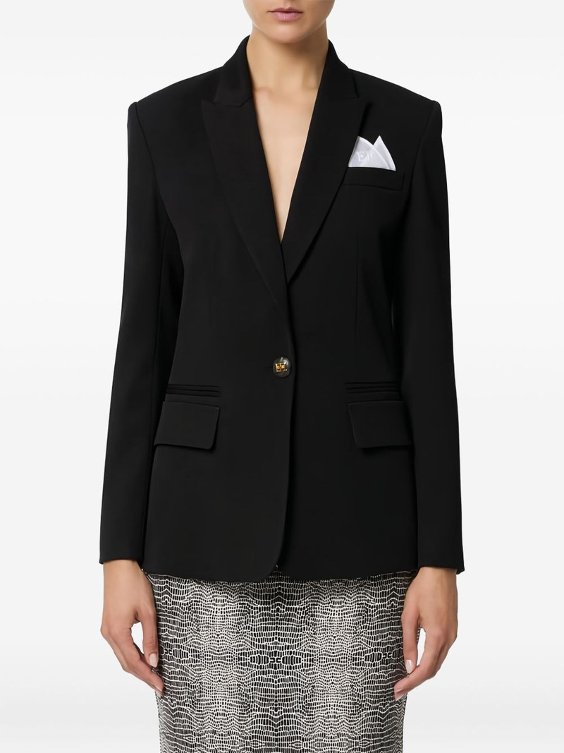 ELISABETTA FRANCHI peak lapels gabardine blazer outlook