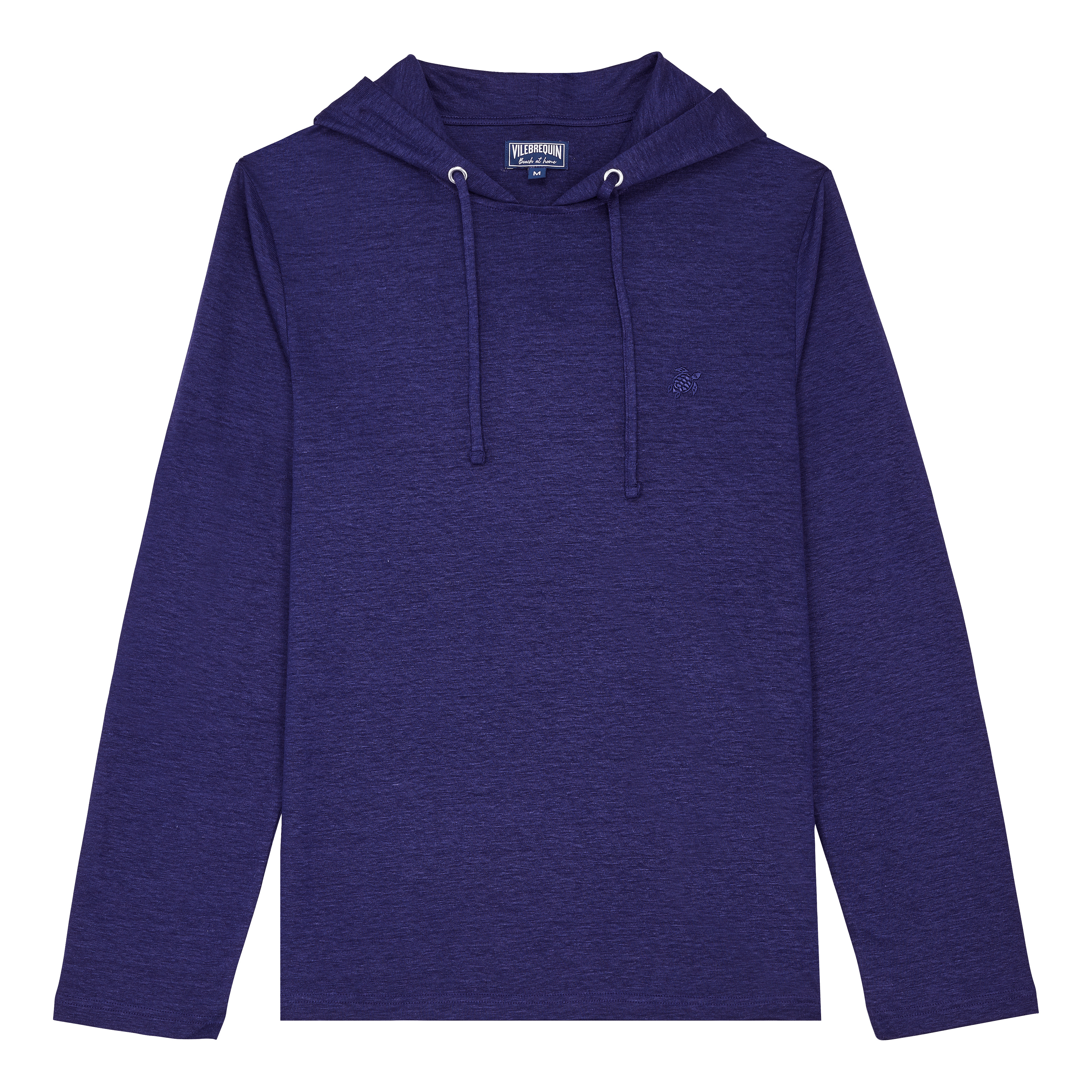 Men Linen Long-sleeves Hoodie T-shirt - 1