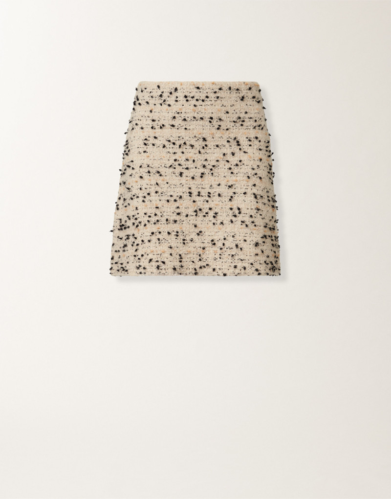 Buttoned tweed mini skirt 1