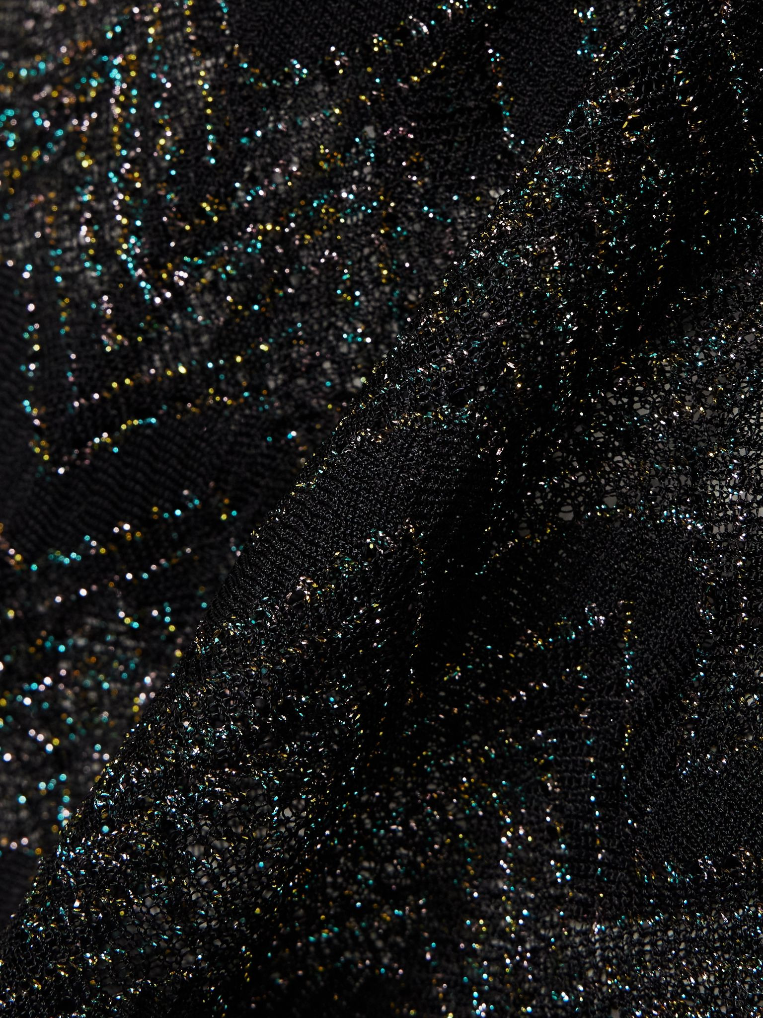 Mare metallic crochet-knit pareo Black - 4