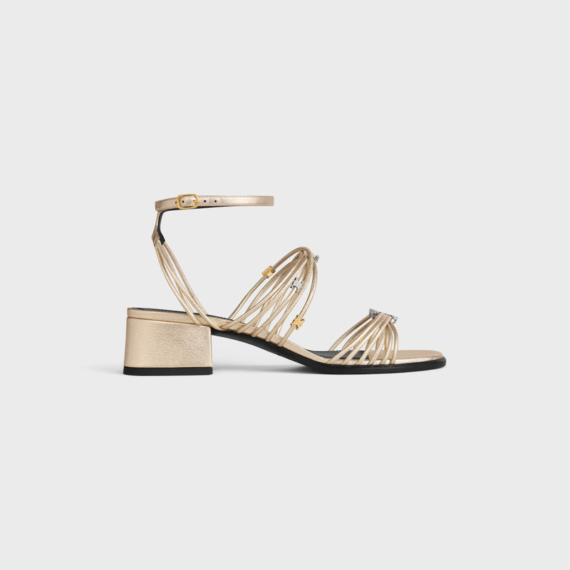 CLÉMENCE HEELED SANDAL IN LAMINATED LAMBSKIN 1