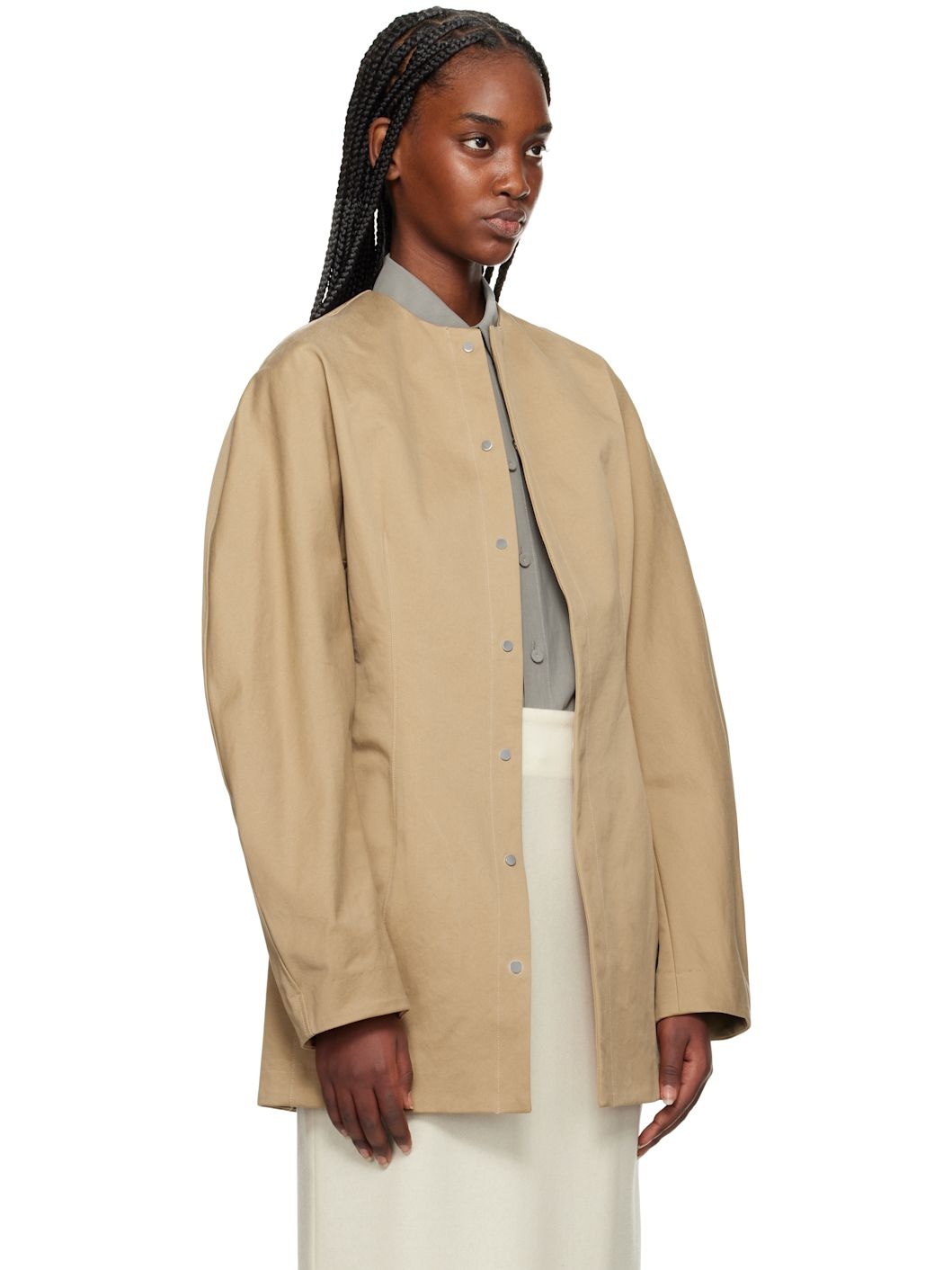 Tan Washed Finx Chino Half Coat - 2