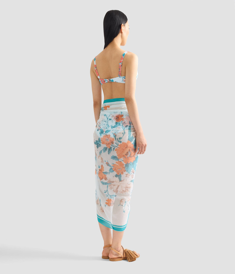FLORAL PRINT COTTON VOILE PAREO 4