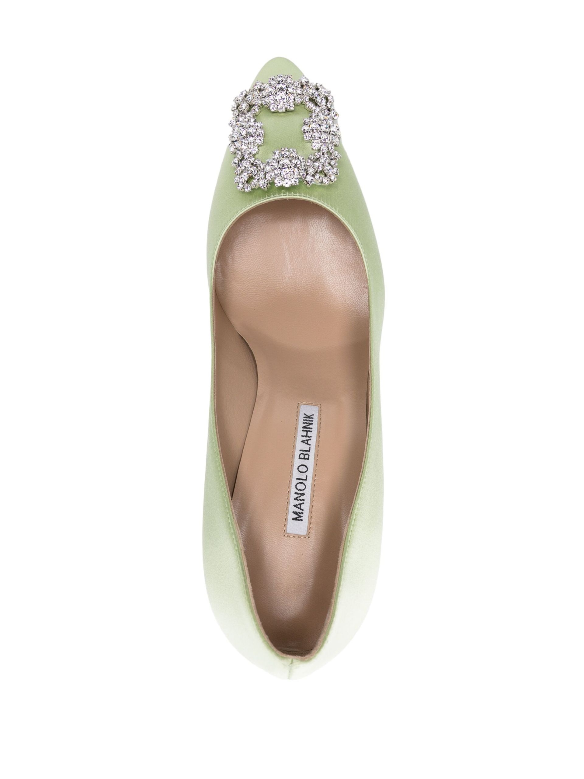 Green Hangisi 90mm Satin Pumps - 4