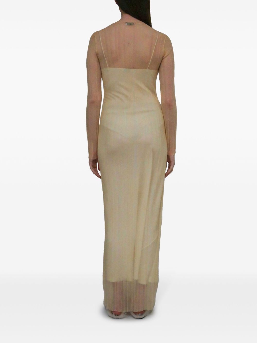 sheer plissé dress - 5