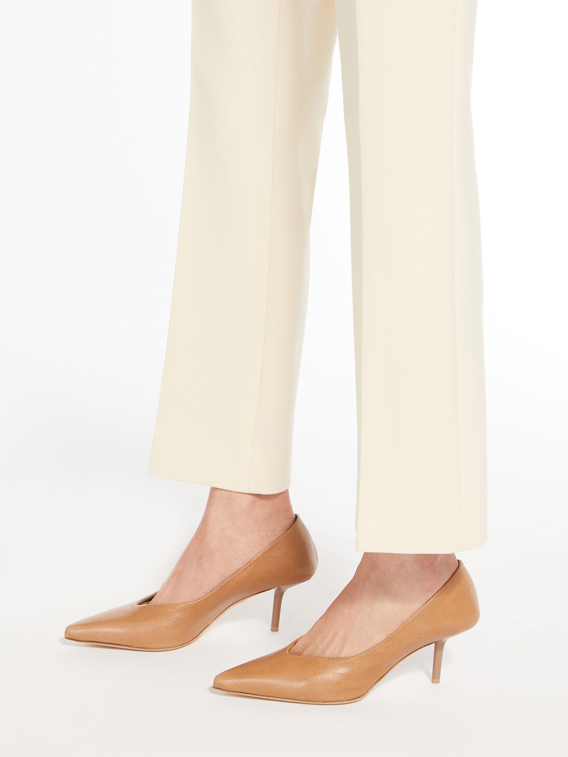 MMLIZARD Lizard-print leather court shoes - 5