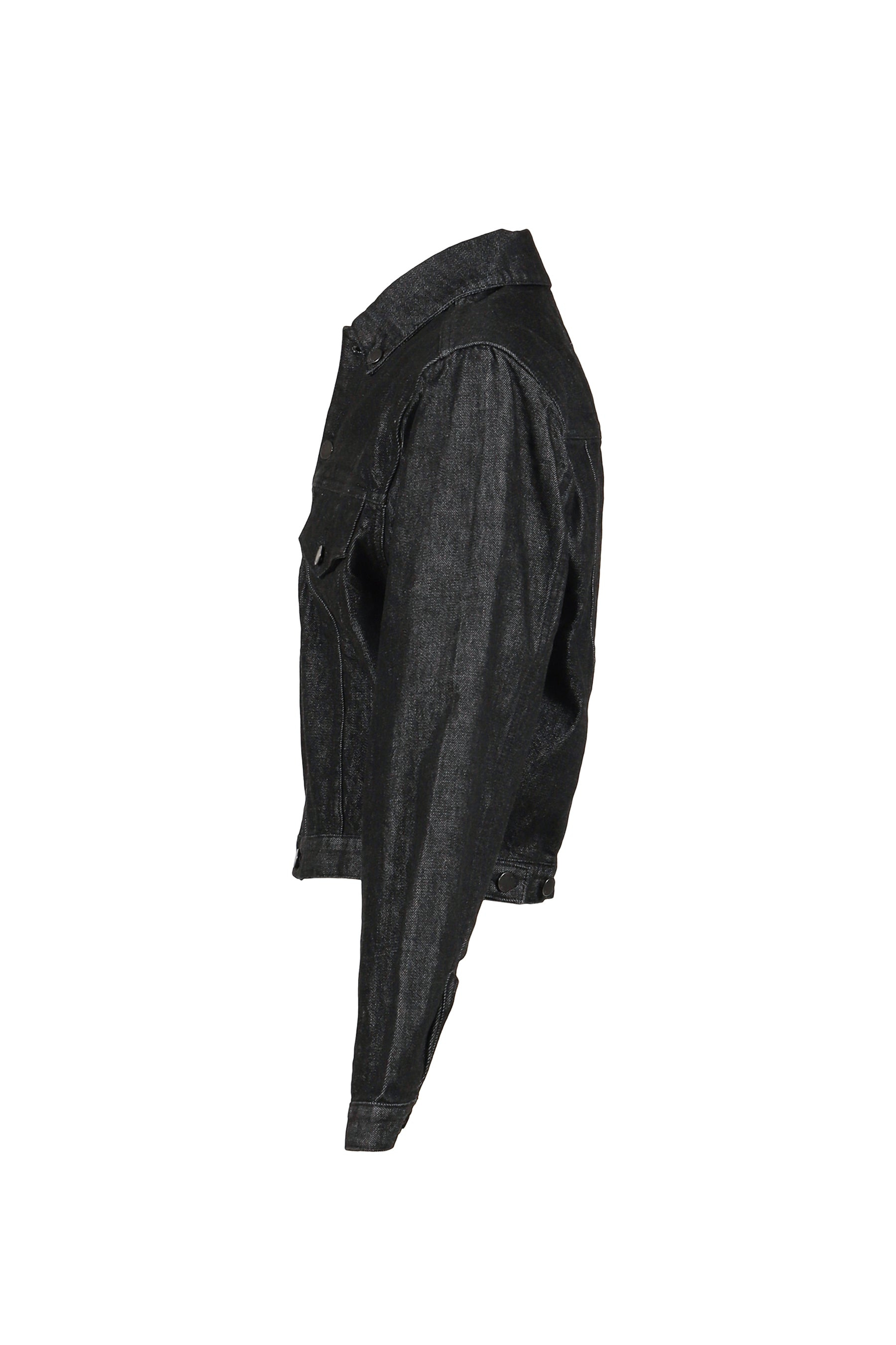 SHRUNKEN DENIM JACKET / RAW BLK - 3