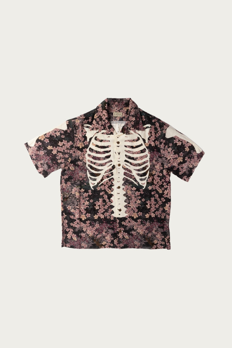 Rayon SAKURA-BONE Aloha Shirt - Indigo - 1