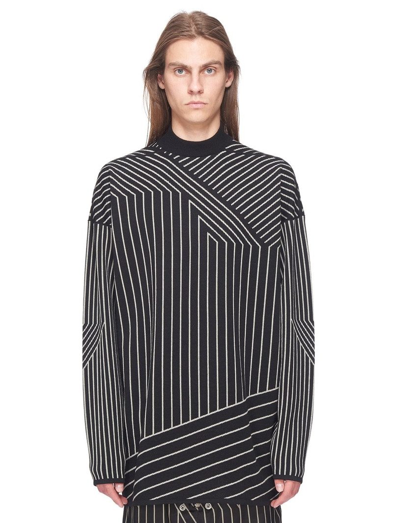 Black & Off-White Tommy Sweater - 1