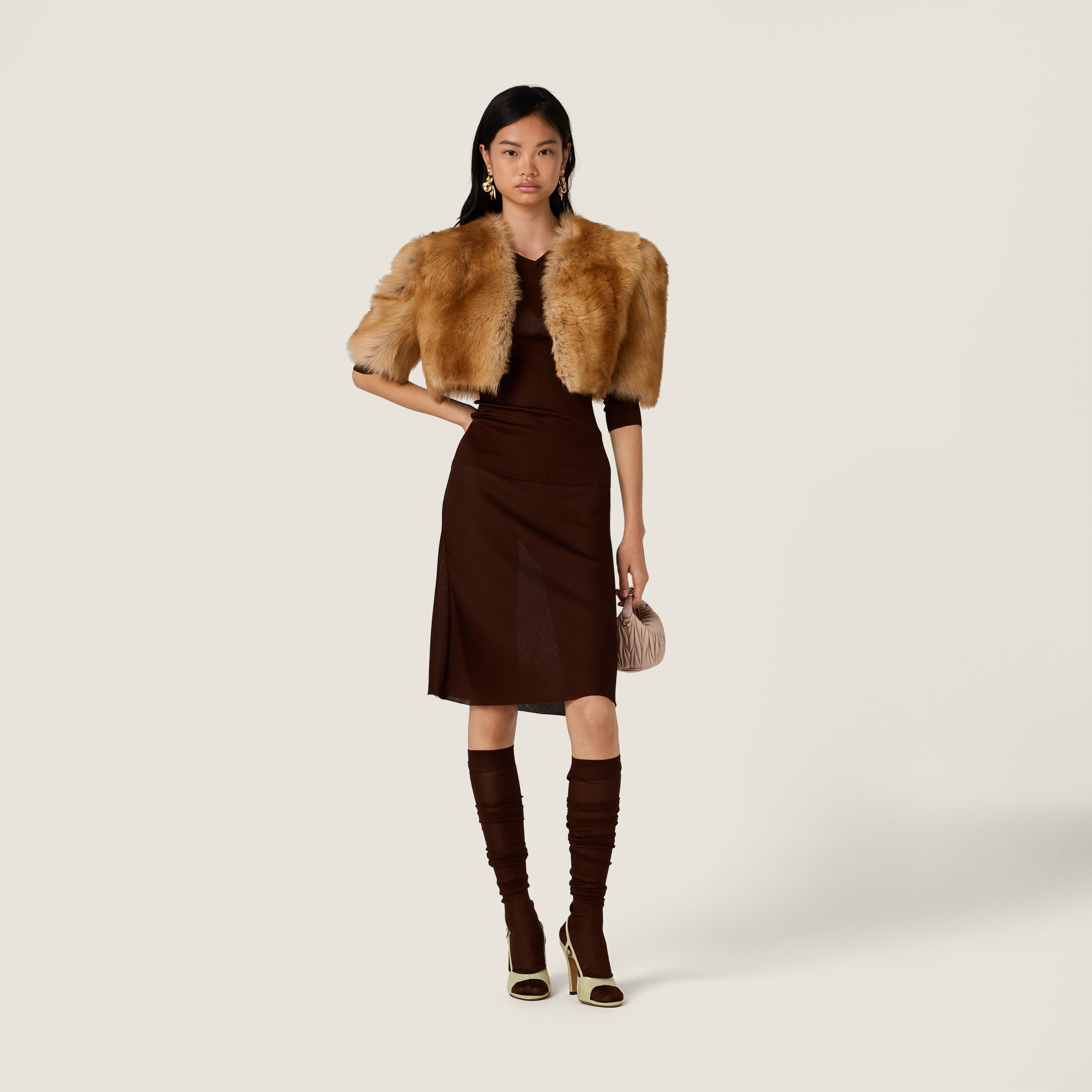 Shearling fur bolero jacket - 2