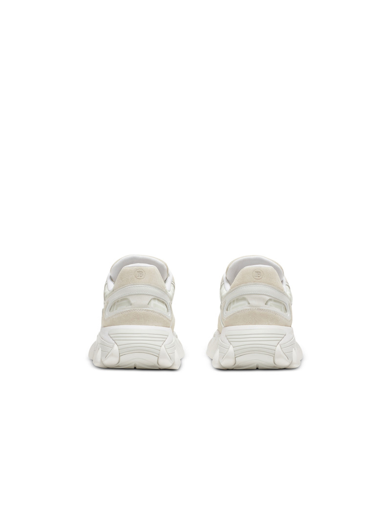 B-East monogrammed nylon and leather trainers 5