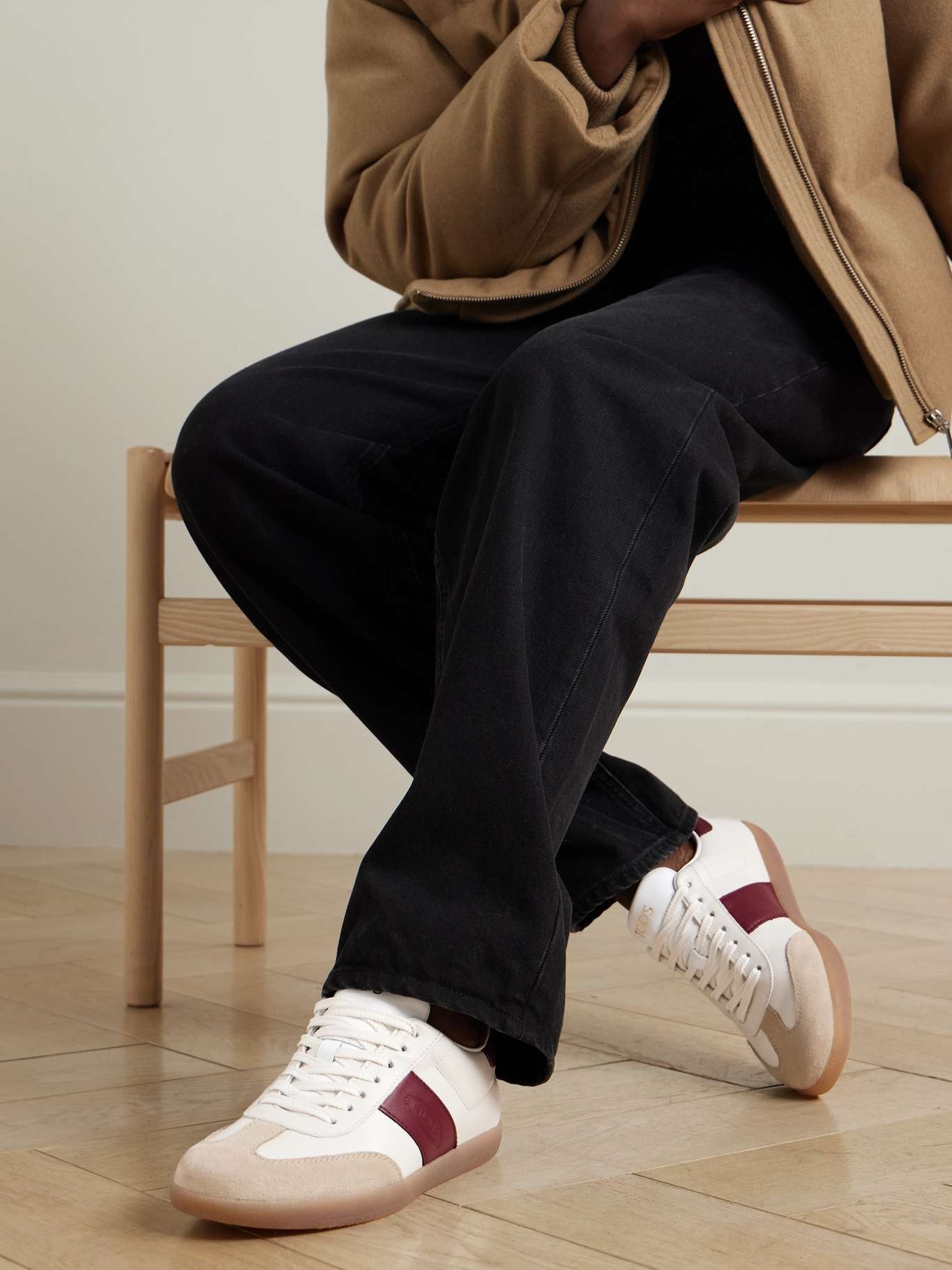 Cassetta suede-trimmed leather sneakers White - 2