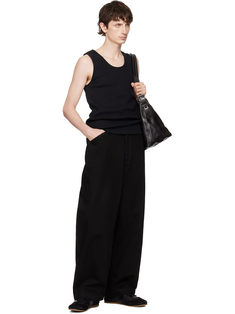 Lemaire Black Rib Cotton Jersey Tank Top outlook