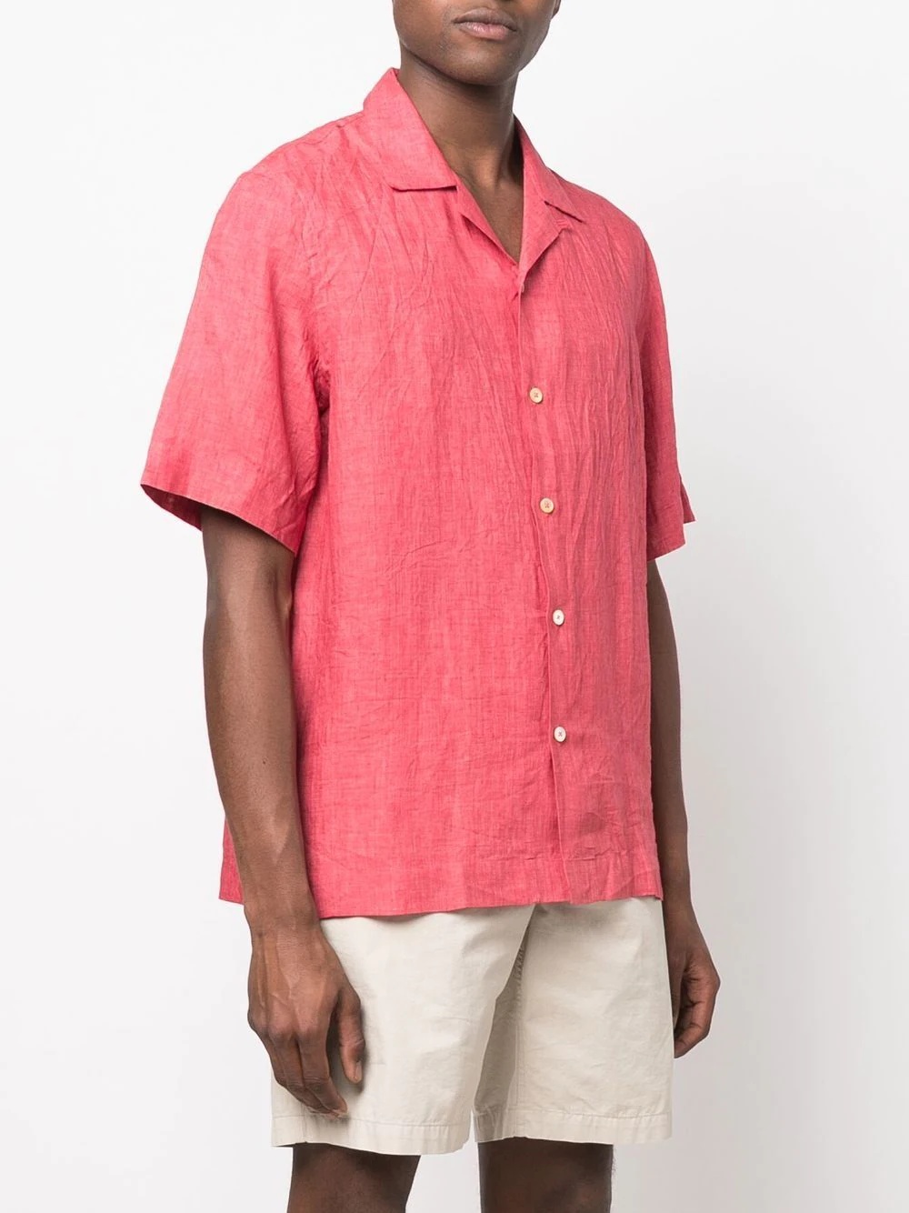 short-sleeved linen shirt - 3