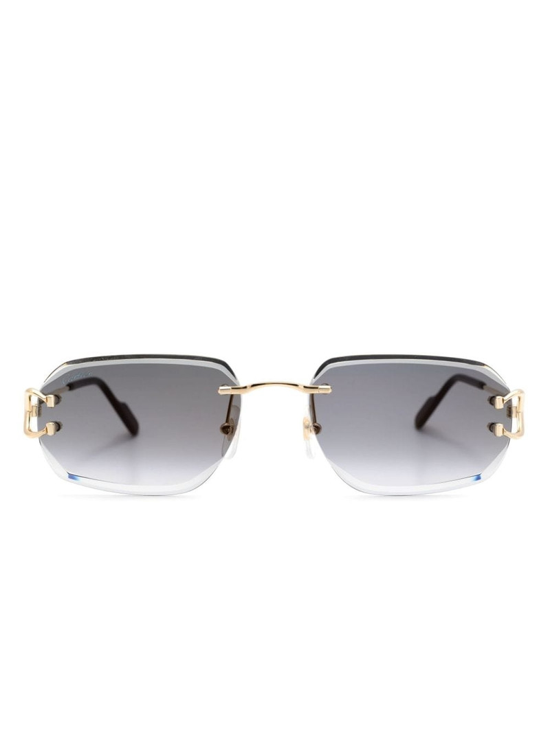 rimless rectangle-frame sunglasses 1
