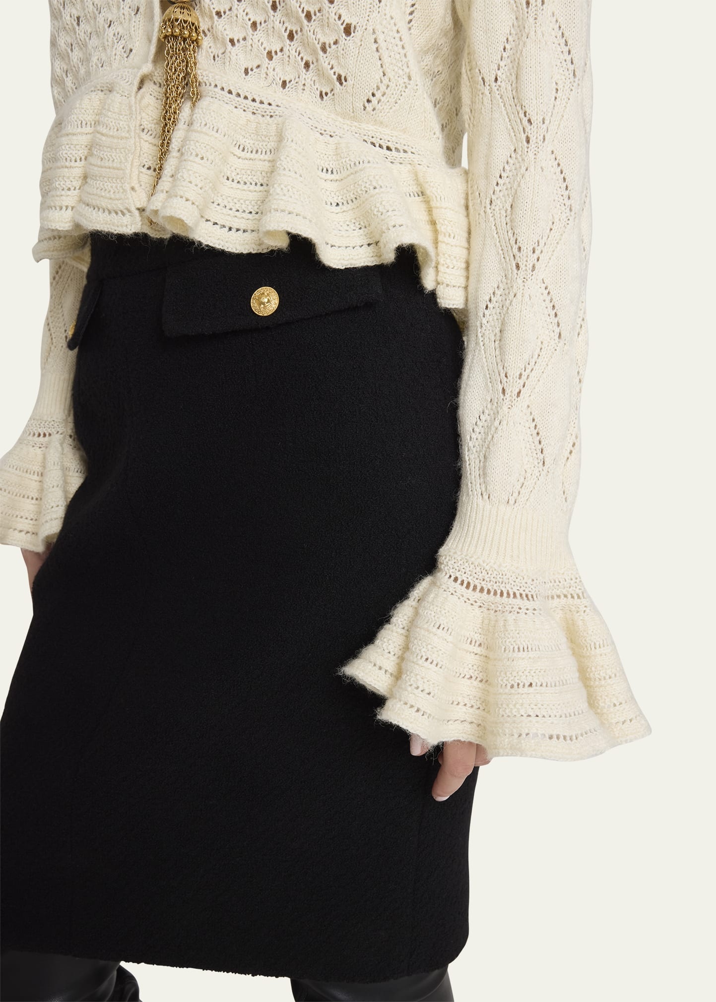Tweed Pencil Skirt - 5