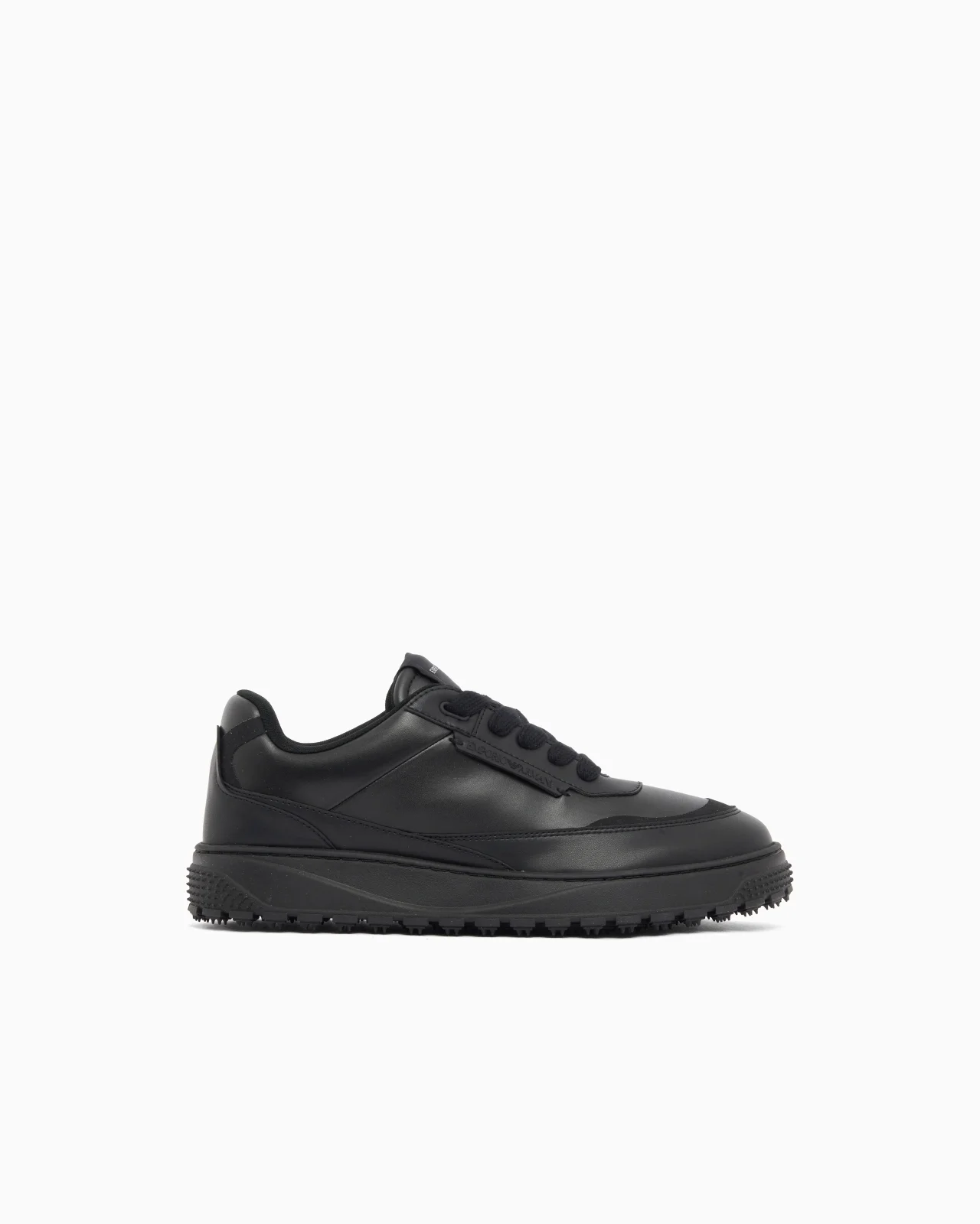 SMOOTH LEATHER LACE-UP SNEAKERS WITH A TEXTURED RUBBER SOLE - 1