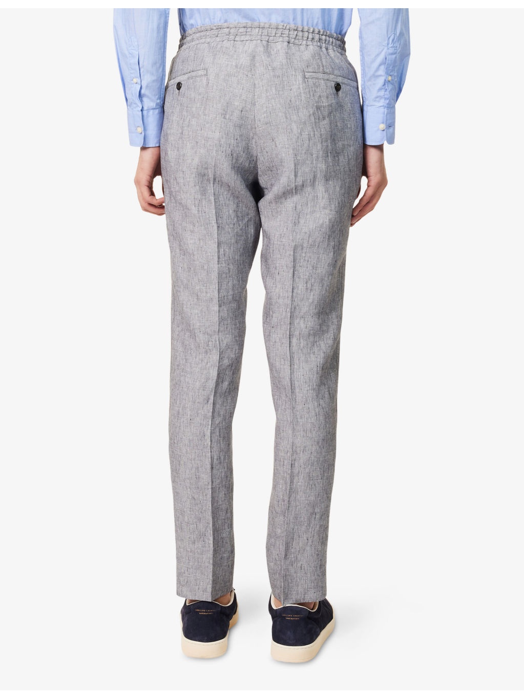 Straight-Leg Drawstring Linen Trousers - 4
