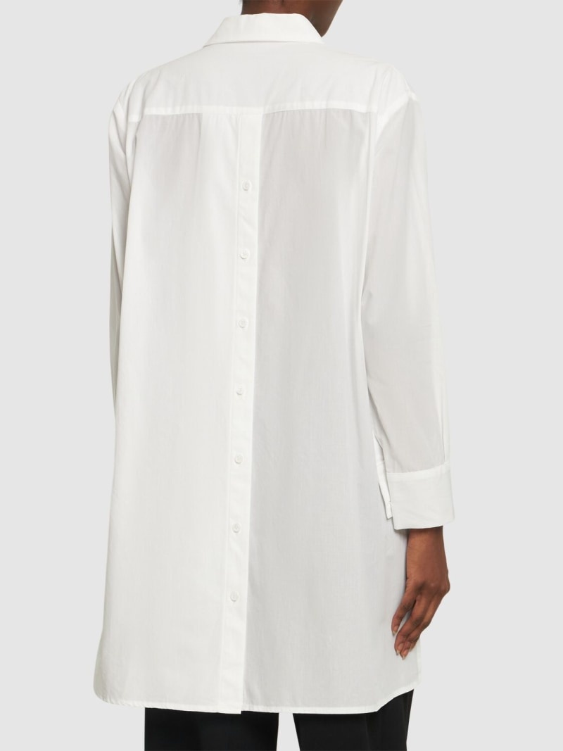 Cotton voile asymmetric buttoned shirt - 4