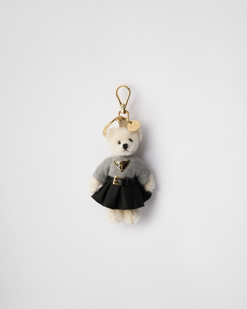 Teddy bag charm with metal ring 1