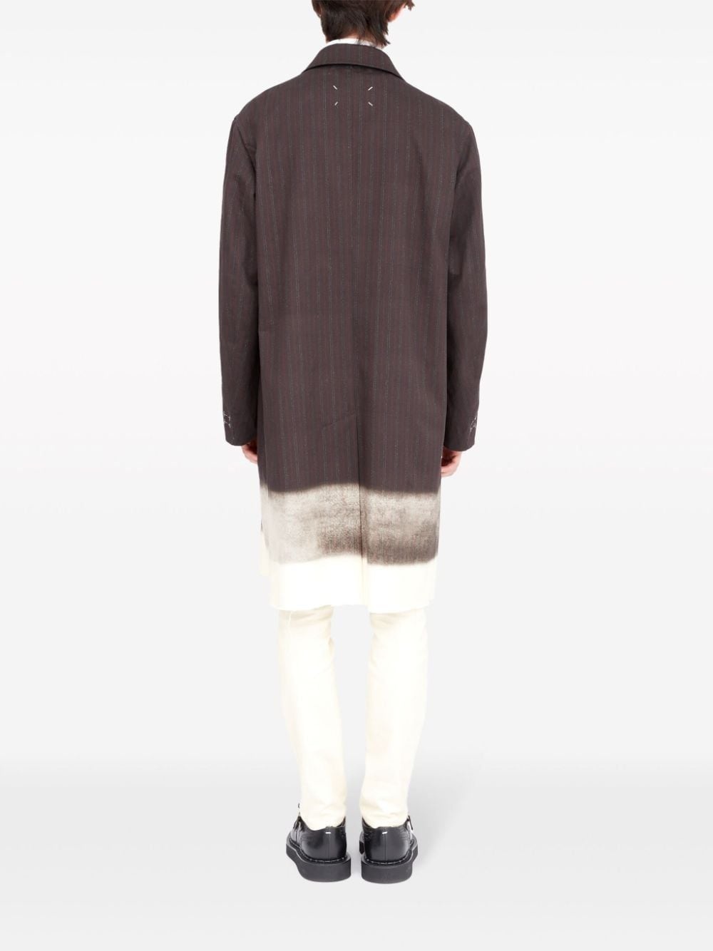 trompe l'oeil-print cotton coat - 5