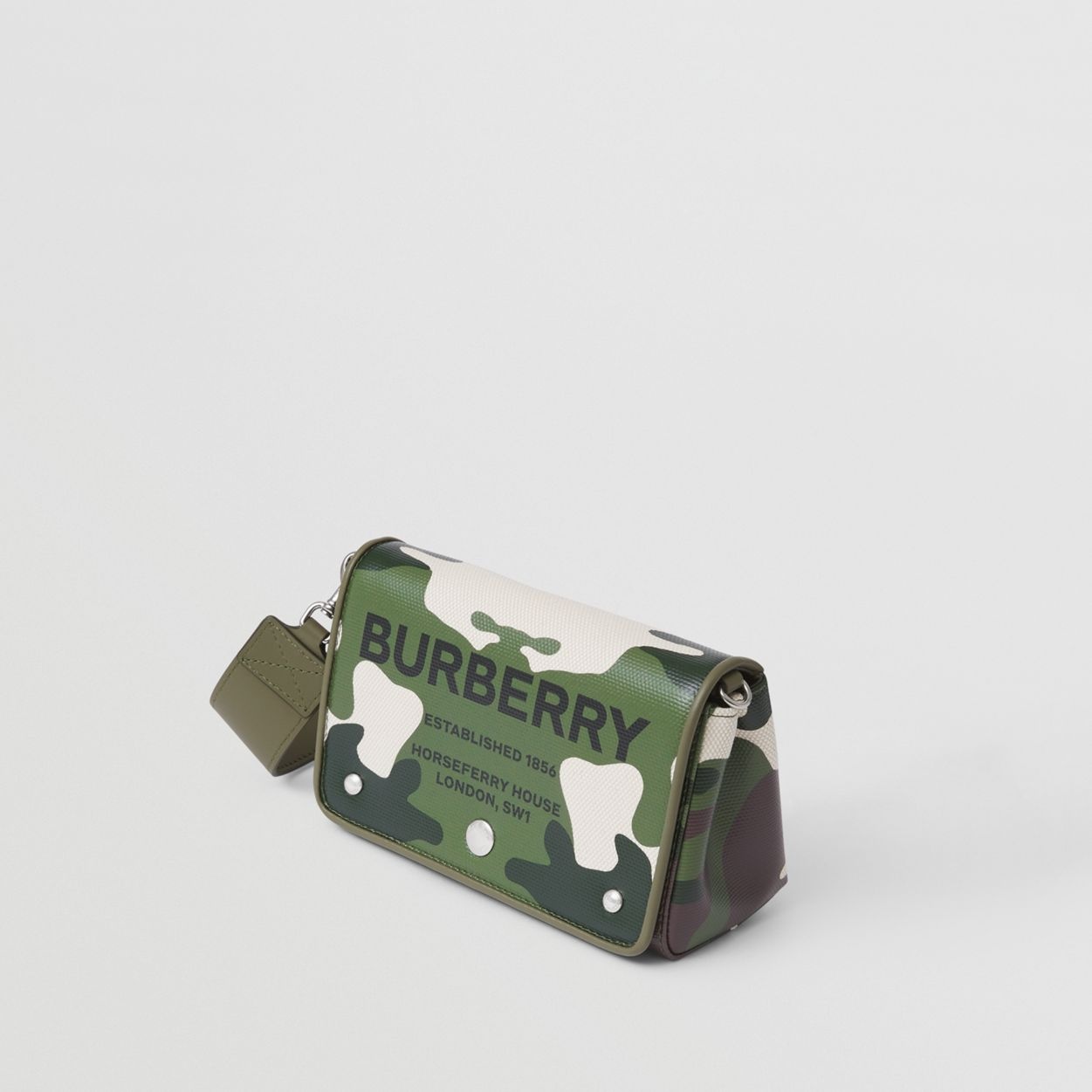 Camouflage Print Cotton Canvas Crossbody Bag - 4