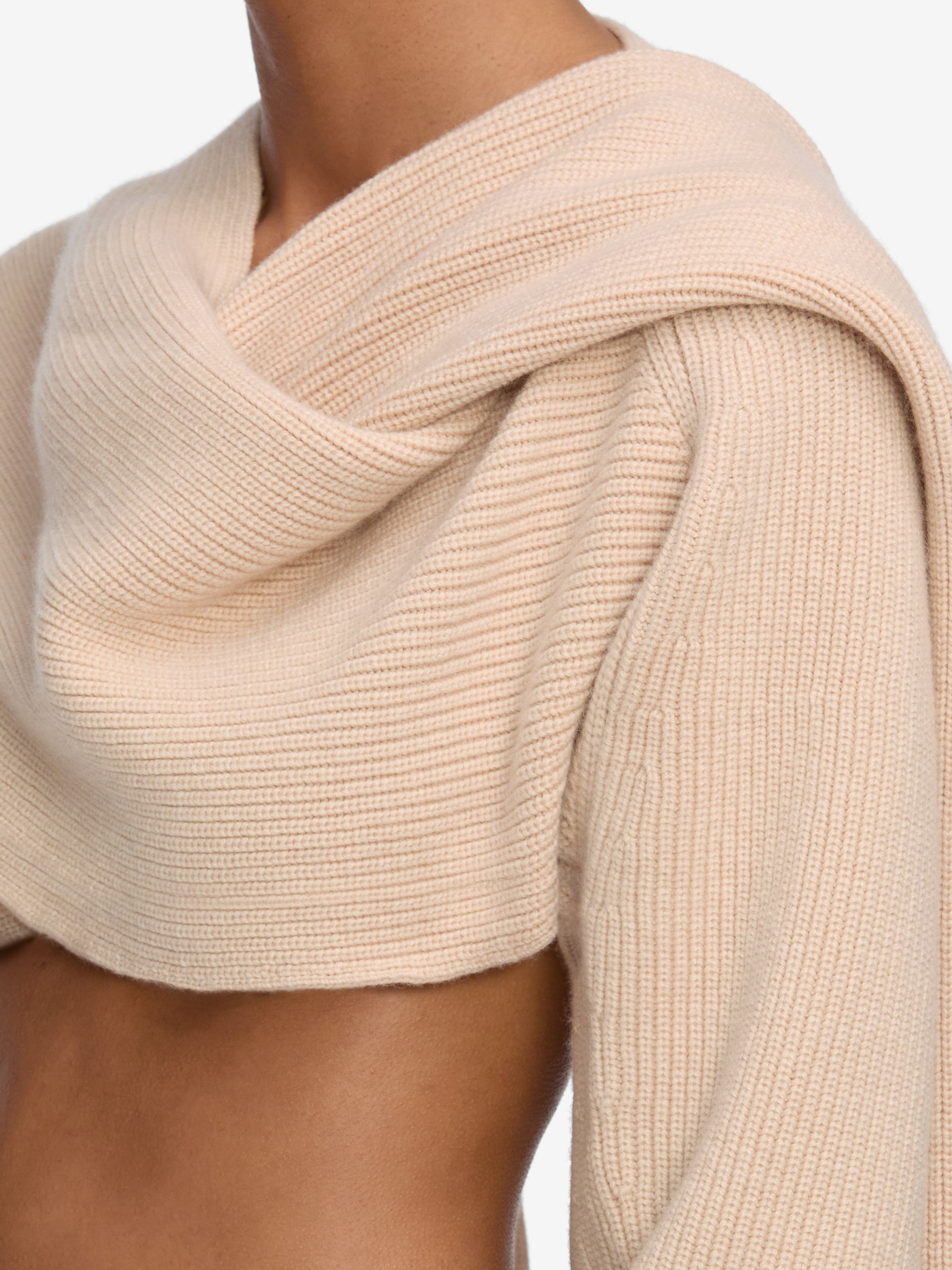 The Scarf Sweater in Pink Sand - 4