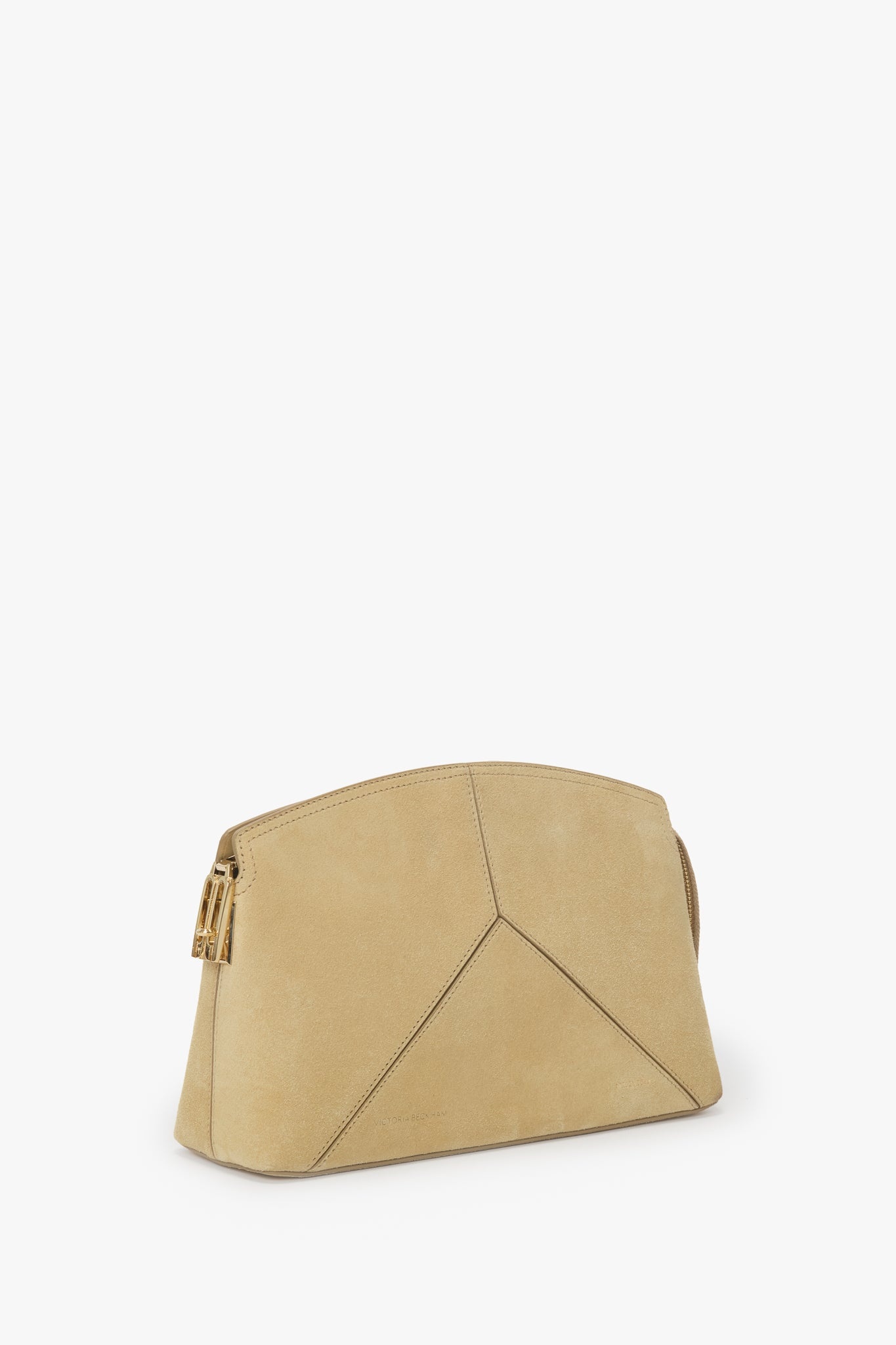 Victoria Clutch Bag In Sand Suede - 3